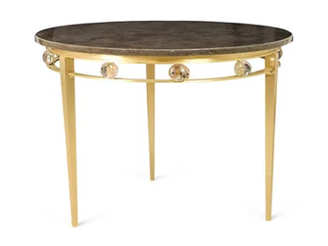 WINTOUR - Round brass and marble high side table by JOSÉ LEITE DE CASTRO - view 2